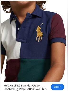Worn1X Polo by Ralph Lauren Boys Colorblocked Polo Shirt - Size 3T